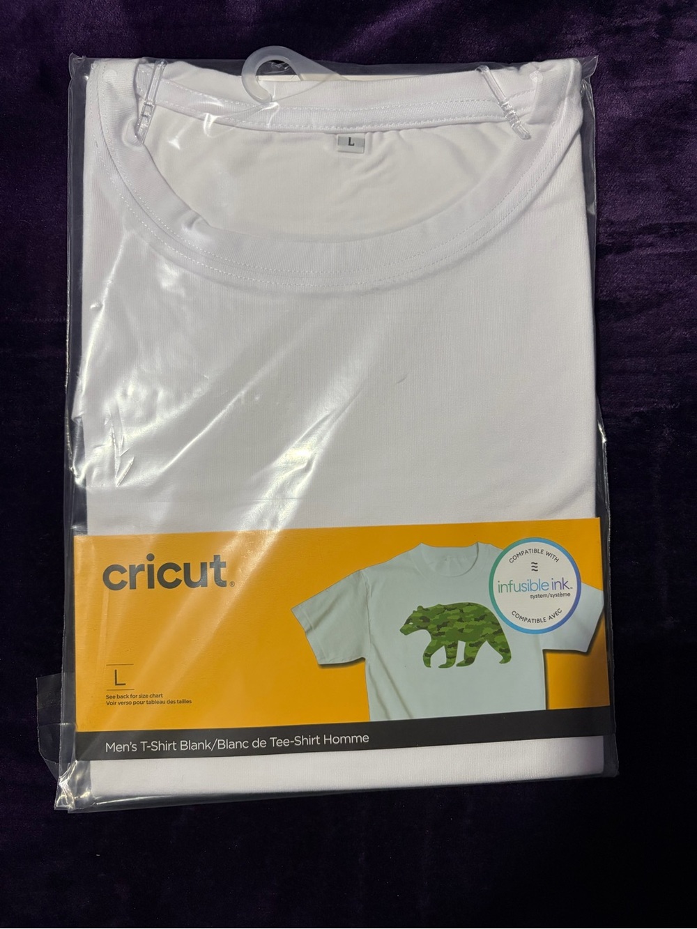 Cricut White Men's Short Sleeve Crew Neck Tee - Blank Craft Shirt